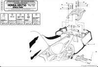 KAPPA šoninių MONOKEY dėžių laikiklis HONDA XRV 750 AFRICA TWIN '93-'02 taip pat MONOKEY RETRO-FIT dėžėms