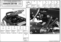 KAPPA MONOKEY SIDE šoninių dėžių laikiklis KAWASAKI ZZR 1400 '06-'11 ZX 14 '06-'11 tik K33N K'ROAD dėžėms