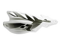 RACETECH RTECH RAPTOR rankų apsaugos baltos su vairo tvirtinimais 22,2 mm 28,6 mm