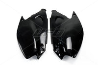 UFO galinės šoninės plastmasės KAWASAKI KX 125 250 '03-'17 juodas