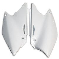 UFO galinės šoninės plastmasės KAWASAKI KXF 250 '04-'05 baltas