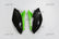 UFO galinės šoninės plastmasės KAWASAKI KXF 250 '09-'12 OEM juodas/žalias