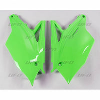 UFO galinės šoninės plastmasės KAWASAKI KXF 250 '17-'19 KXF 450 '16-'18 žalias fluo