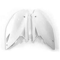 UFO galinės šoninės plastmasės KAWASAKI KXF 450 '09-'11 baltas