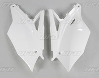 UFO galinės šoninės plastmasės KAWASAKI KXF 450 '16-'17 baltas