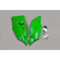 UFO galinės šoninės plastmasės KAWASAKI KXF 450 '19-'23 KXF 250 '21-'24 žalias