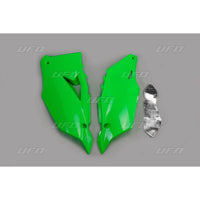 UFO galinės šoninės plastmasės KAWASAKI KXF 450 '19-'23 KXF 250 '21-'24 žalias fluo