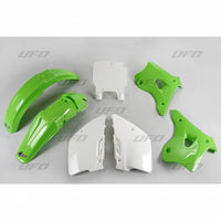 UFO plastikų komplektas KAWASAKI KX 125 250 '94-'95 OEM žalias/baltas