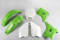 UFO plastikų komplektas KAWASAKI KX 125 250 '96-'98 OEM žalias/baltas