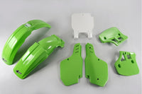 UFO plastikų komplektas KAWASAKI KX 250 '89 KX 500 '89-'92 OEM žalias/baltas