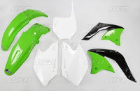 UFO plastikų komplektas KAWASAKI KXF 250 '06 OEM žalias/baltas