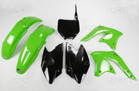 UFO plastikų komplektas KAWASAKI KXF 250 '08 OEM žalias/juodas