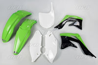 UFO plastikų komplektas KAWASAKI KXF 450 '12 OEM žalias/baltas/juodas