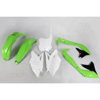 UFO plastikų komplektas KAWASAKI KXF 450 '18 OEM žalias/baltas/juodas