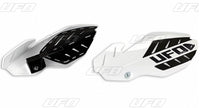 UFO rankų apsaugos FLAME KAWASAKI KXF 250 450 '13-'17 baltas/juodas su tvirtinimais