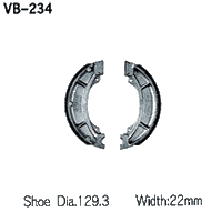 VESRAH stabdžių būgnų kaladėlės YAMAHA YZ 125 '84 YZ 250 '82-84 YZ 465 '80-82 YZ 490 '82-84 IT 250